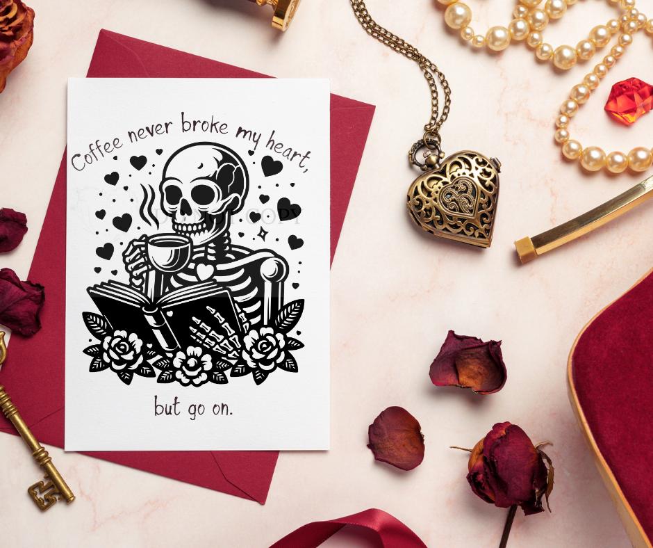 "Coffee > Heartbreak" – Funny Coffee Quote Digital Design for T-shirts, Mugs & More
