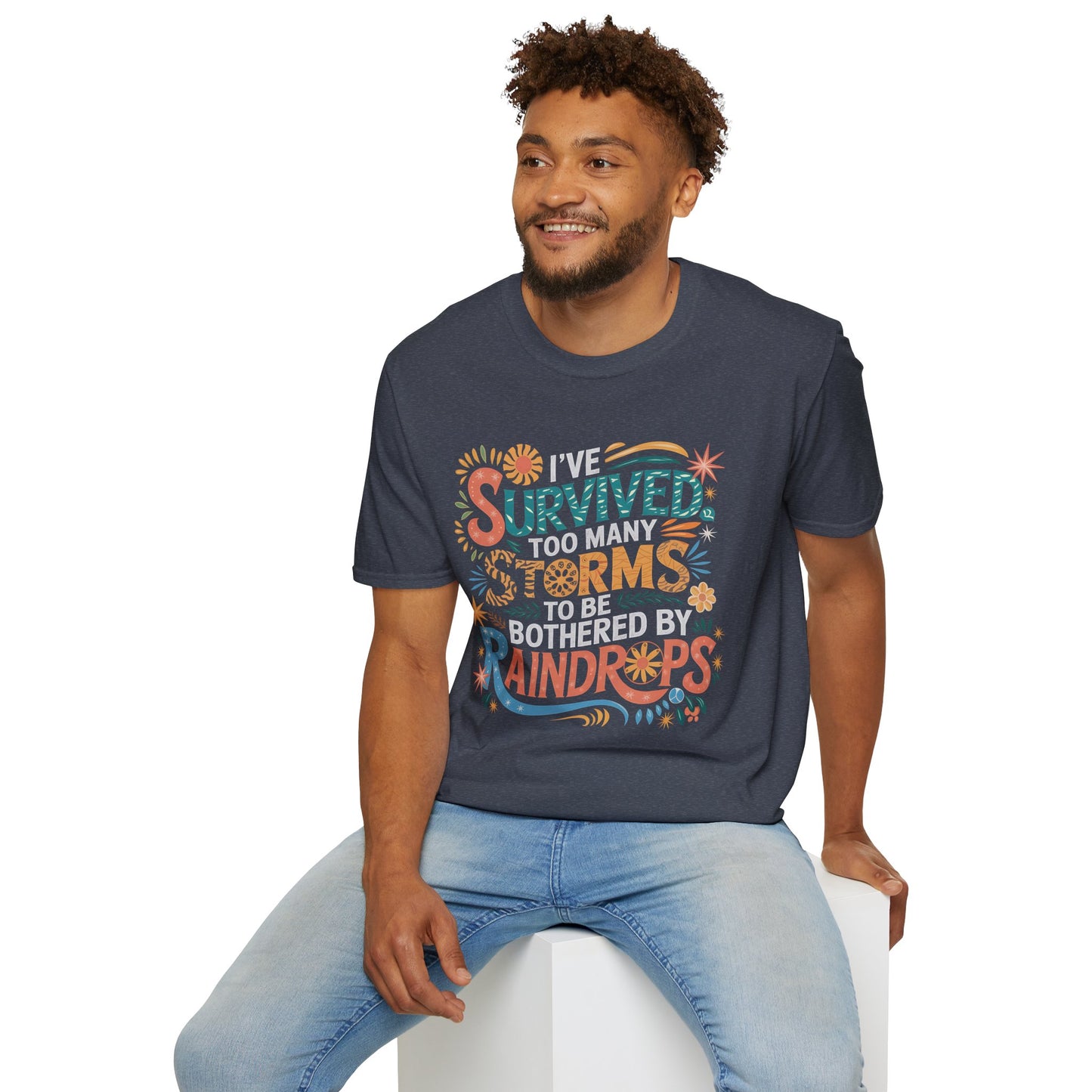 Inspirational Softstyle T-Shirt - "I've Survived Too Many Storms" - Comfortable Casual Wear, Gift for Friends, Motivational Tee, [...]