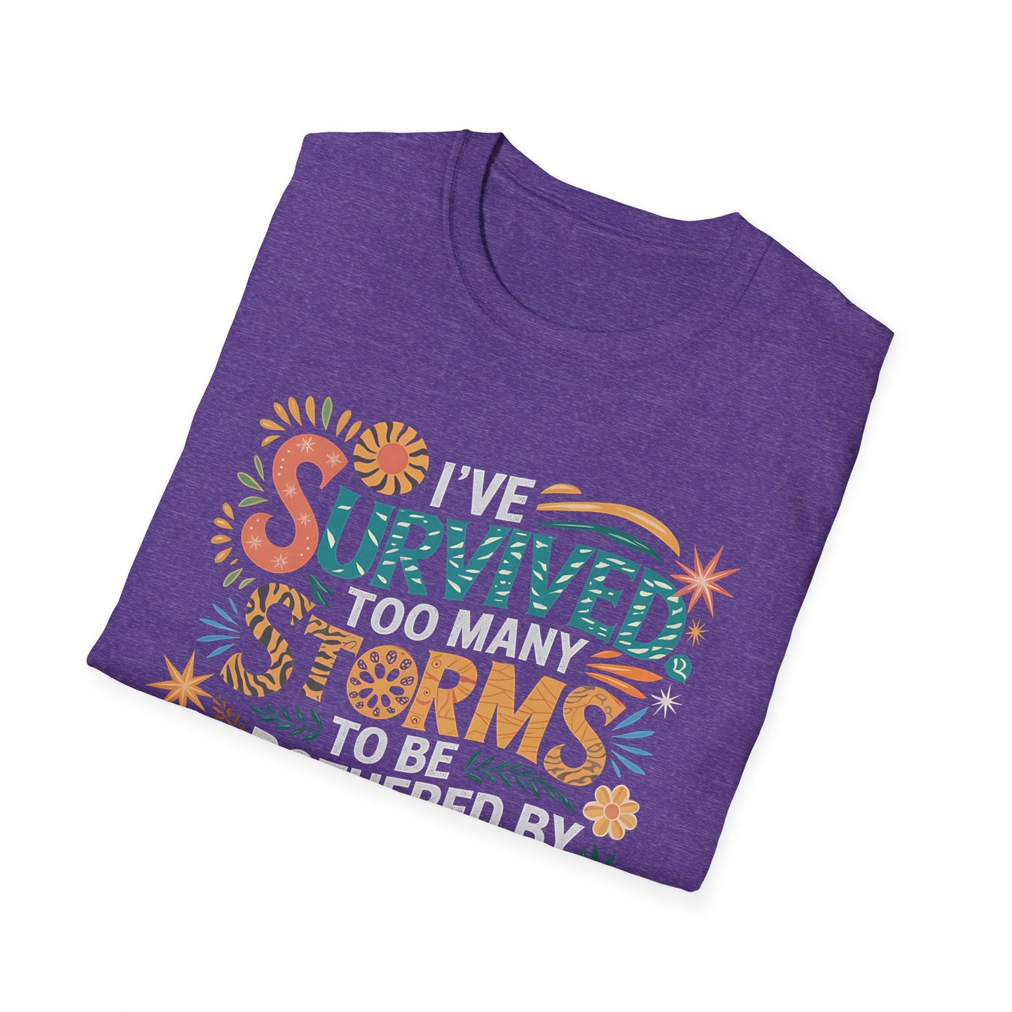 Inspirational Softstyle T-Shirt - "I've Survived Too Many Storms" - Comfortable Casual Wear, Gift for Friends, Motivational Tee, [...]