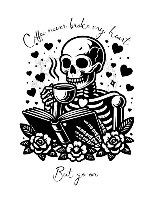 "Coffee > Heartbreak" – Funny Coffee Quote Digital Design for T-shirts, Mugs & More